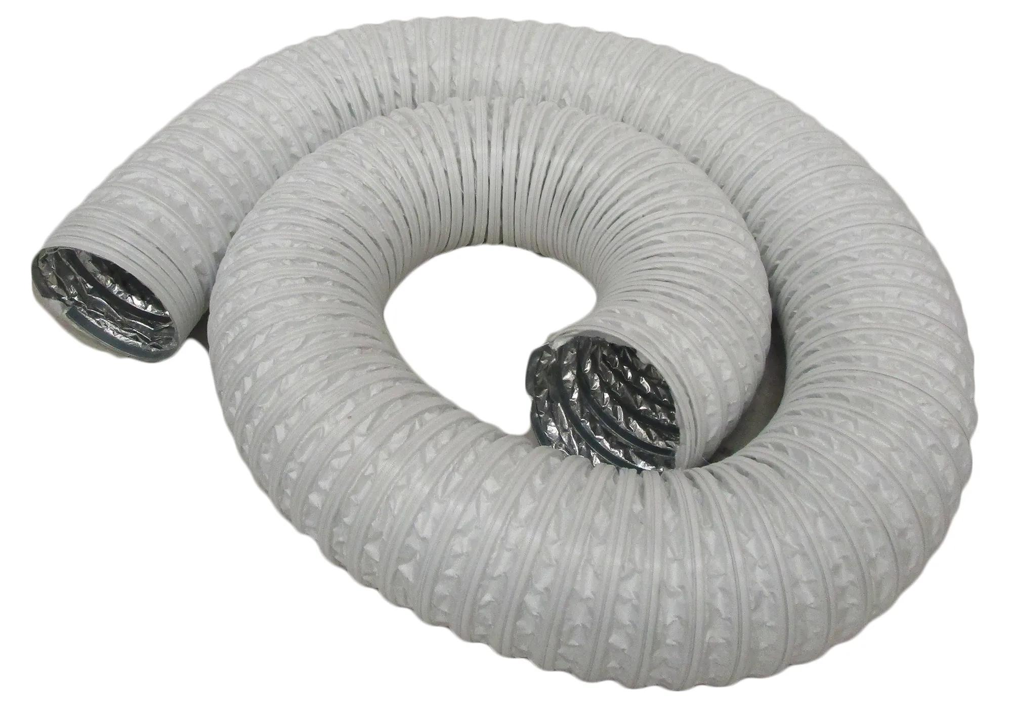 Heat Resistant Dust Collection Hose, 3 in dia x 8 ft length, max 130 degrees