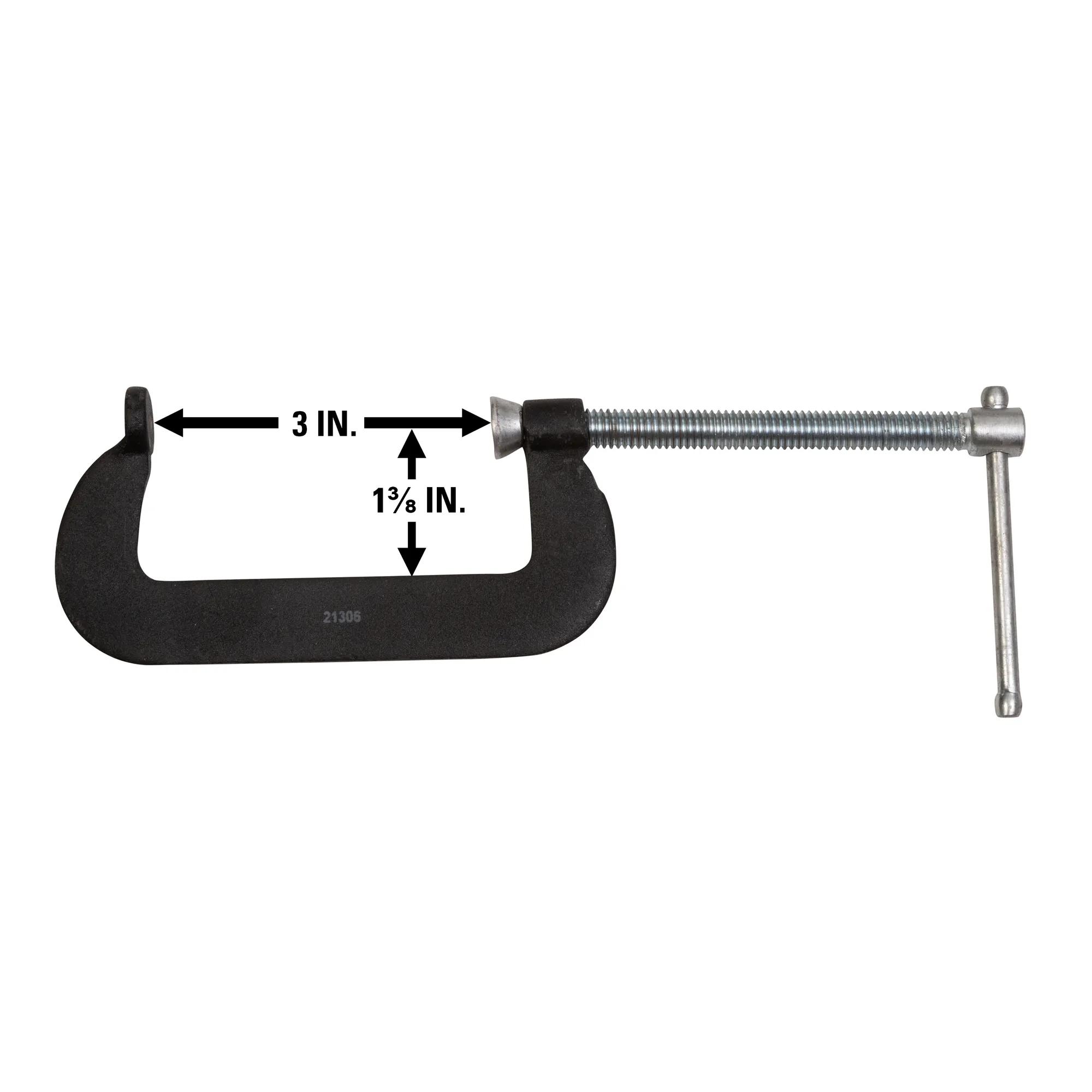 Forged Super Junior C-Clamp 0 - 3 in. Opening Capacity, 1-3/8 in. Throat Depth