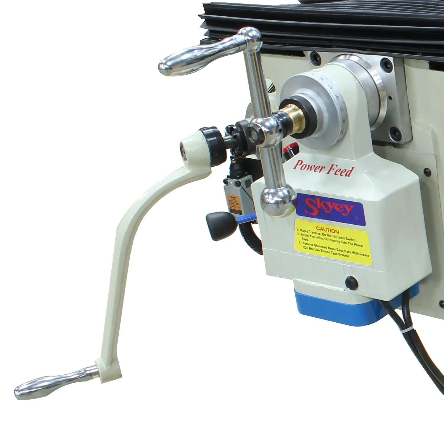 “X” Axis Power feed motor drives the table’s Left-Right “X” axis