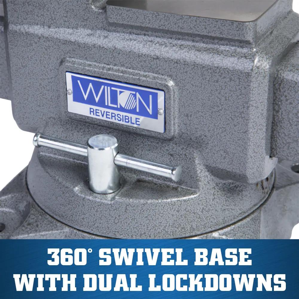 6-1/2 in. Reversible Bench Vise with 360-Degree Swivel Base