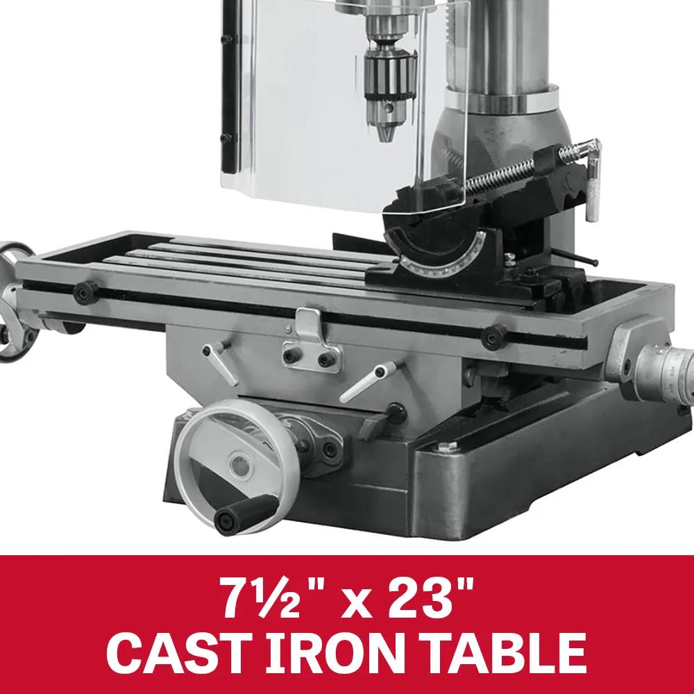 7-1/2" x 23" Mill/Drill w/ R-8 Taper 1151Ph, 1HP, 115V 1PH(JMD-15)