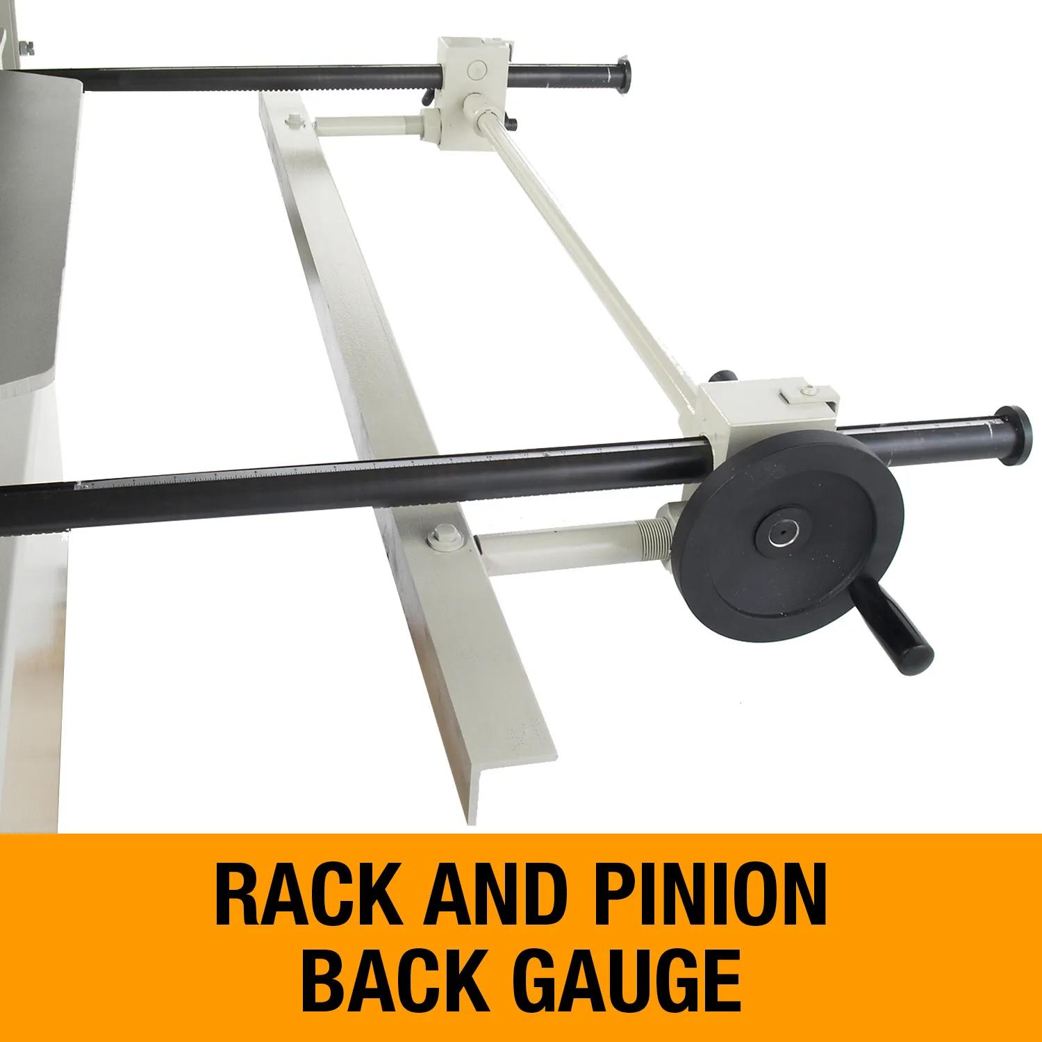 Rack and pinion back gauge