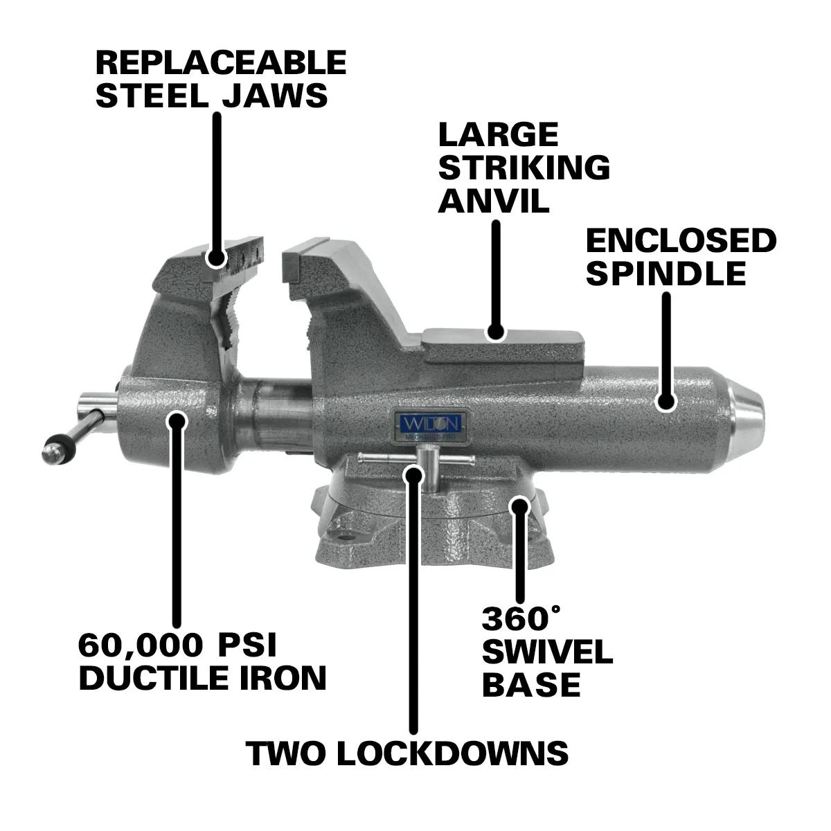 10 in. Mechanics Pro Vise with 360-Degree Swivel Base