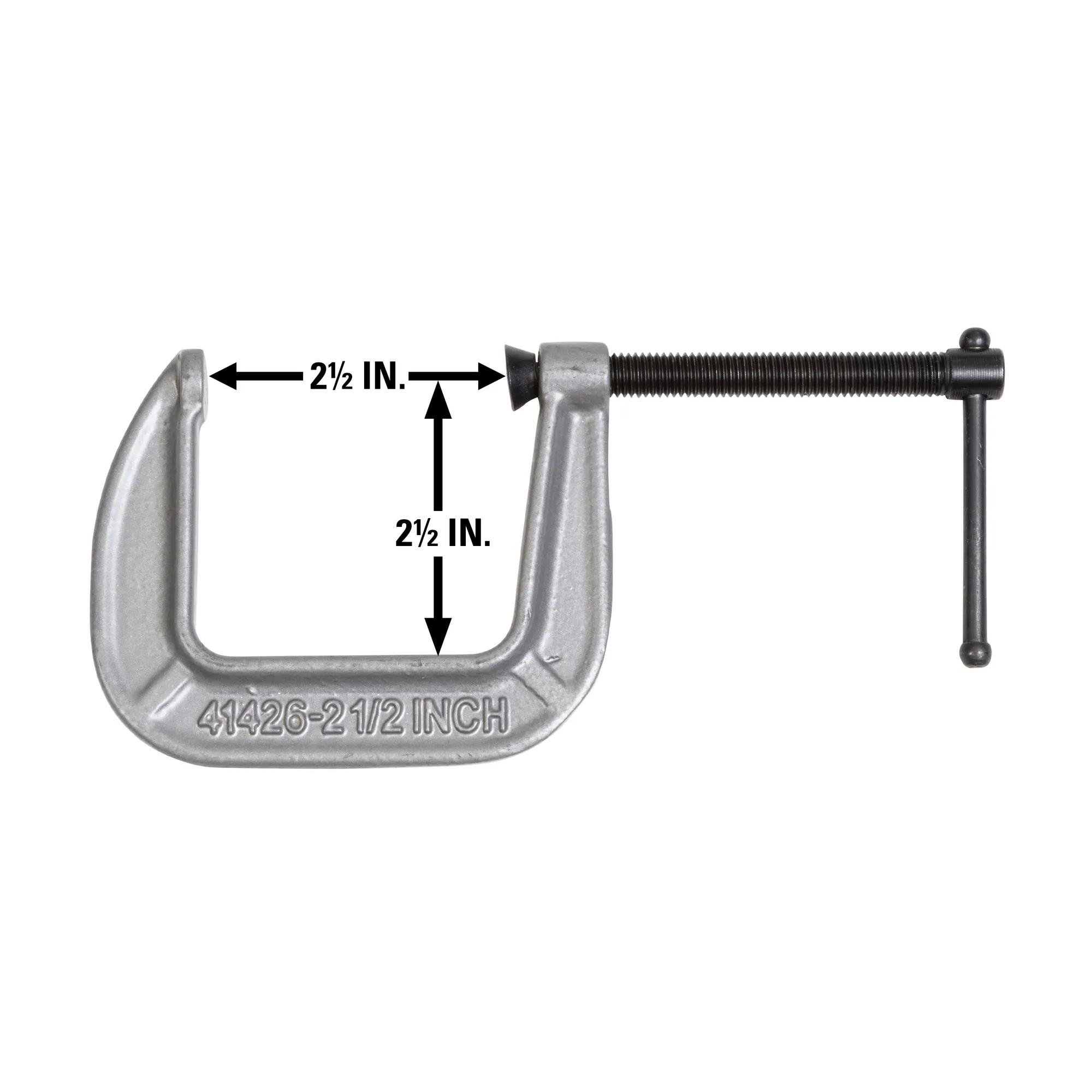 140 Series C-Clamp, 0" - 2-1/2" Jaw Opening, 2-7/16" Throat Depth