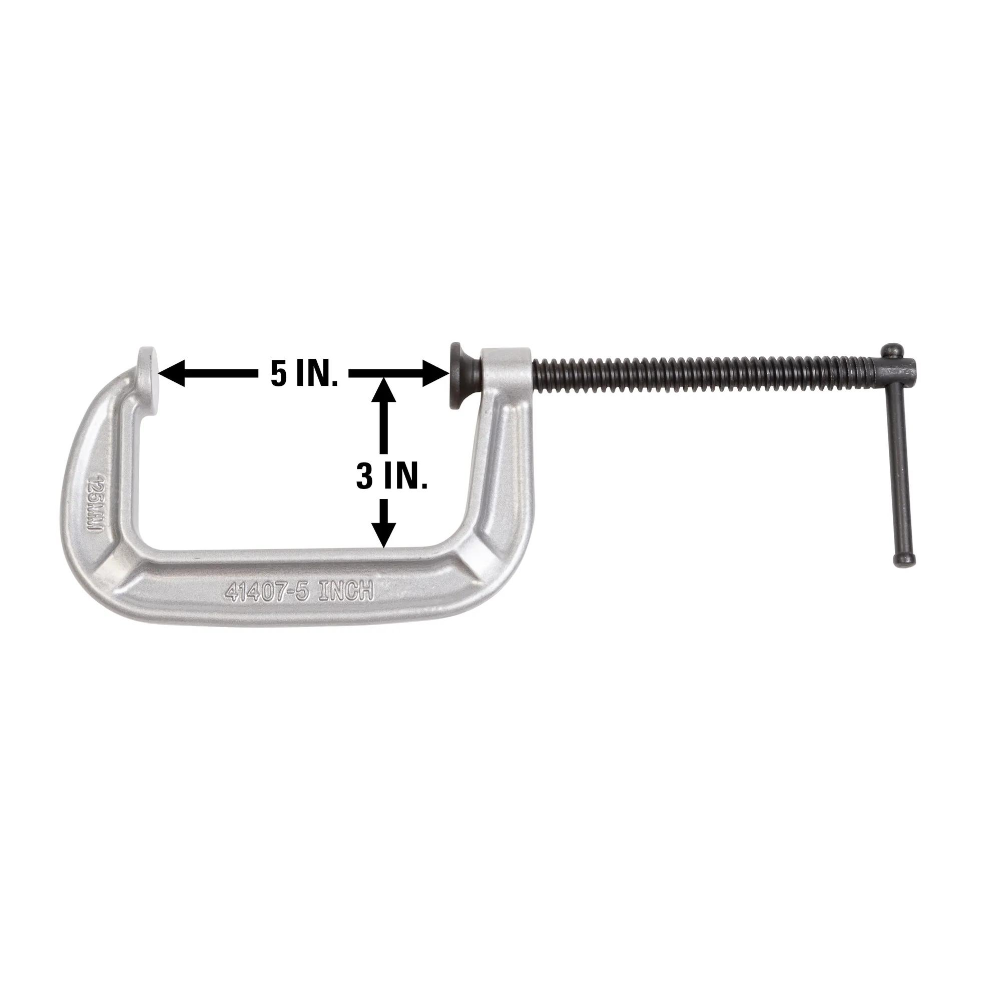 140 Series C-Clamp, 0 in.  - 5 in.  Jaw Opening, 3 in.  Throat Depth