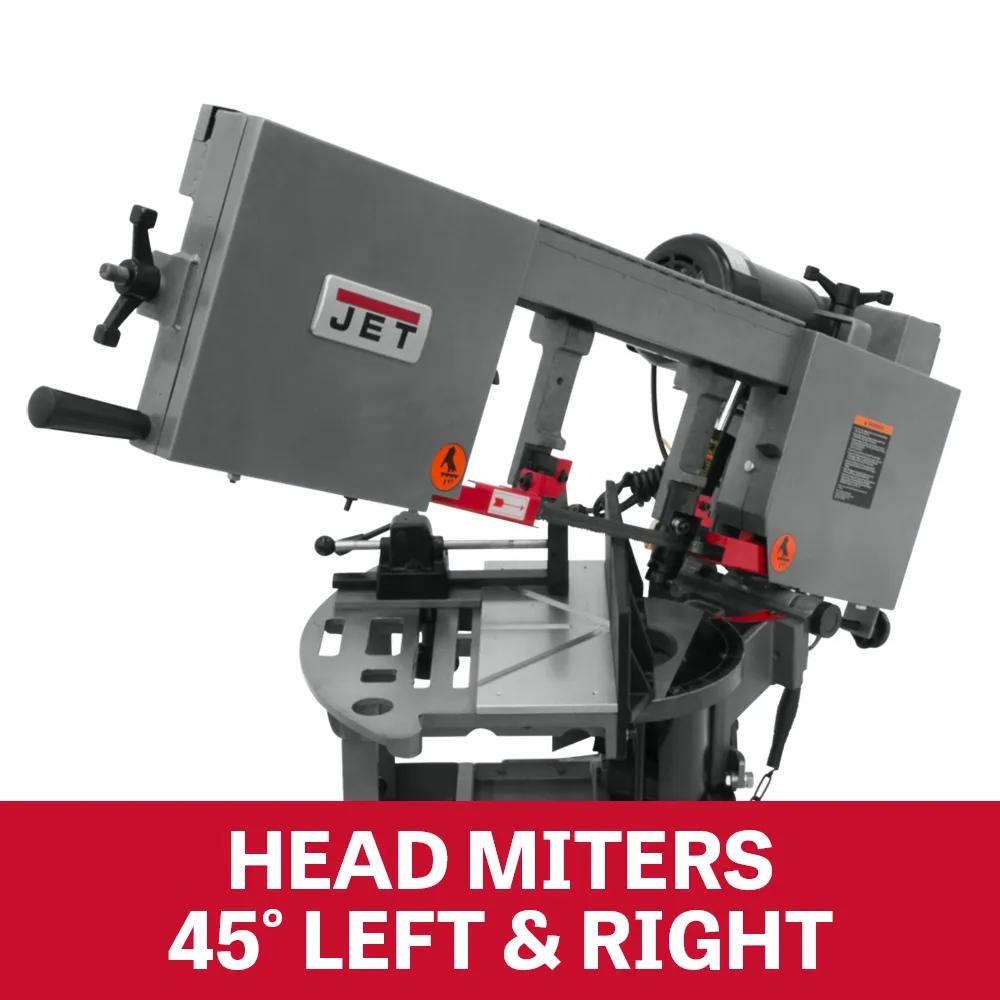 8" Horizontal/Vert. Dual Mitering Portable Band Saw, 0.75HP, 115V 1PH(HVBS-8-DMW)