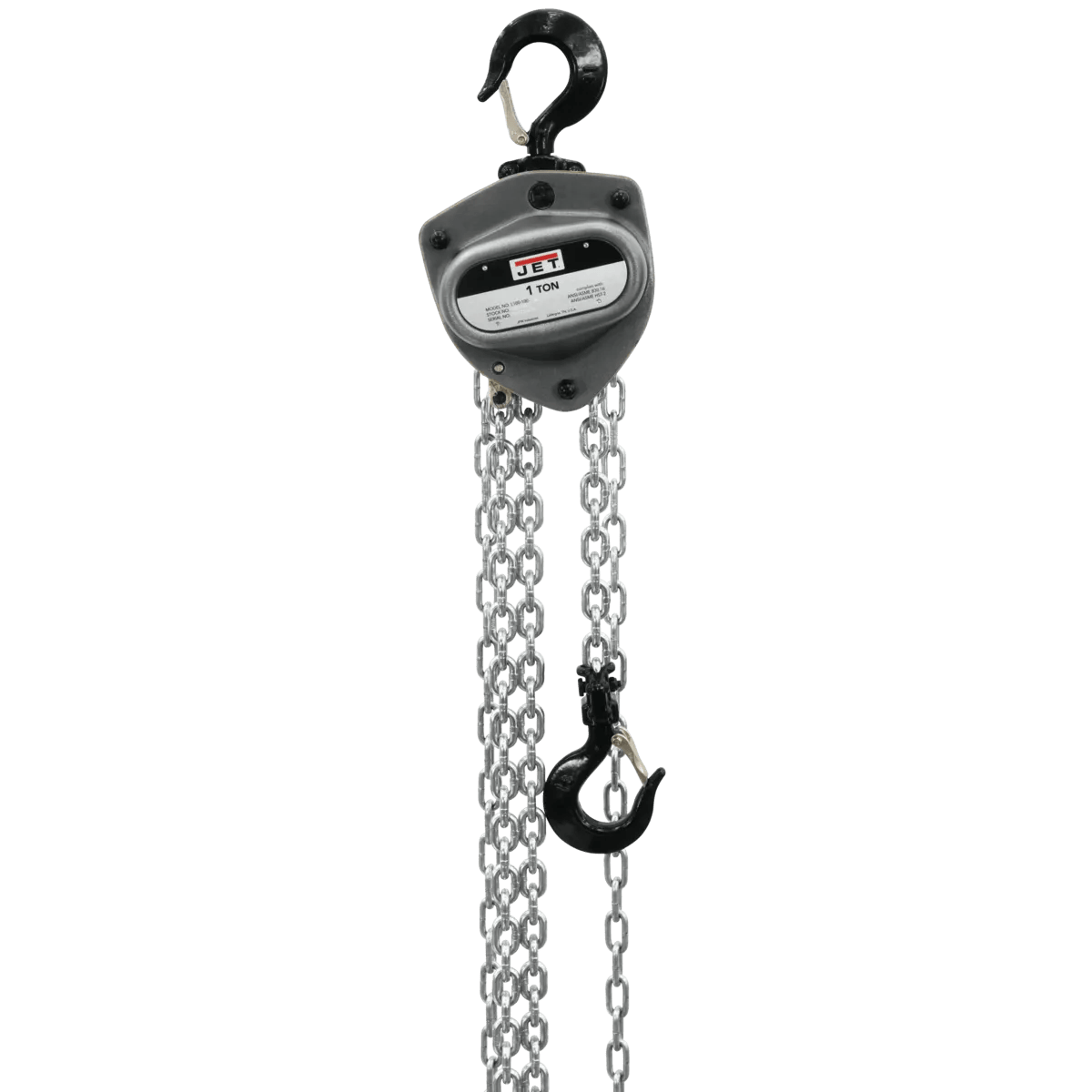 L100 Series - 1 Ton, Hand Chain Hoist w/ 10' Lift & Overload Protection(L-100-100WO-10)  - More Options Available