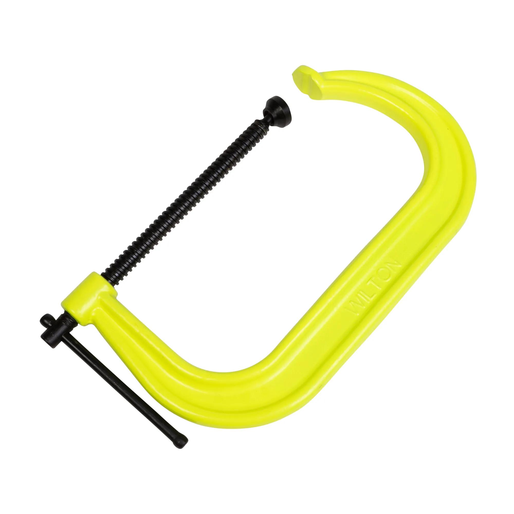 400 Series Hi-Vis Safety C-Clamp,  2" - 10-1/8" Jaw Opening, 5-7/8" Throat Depth