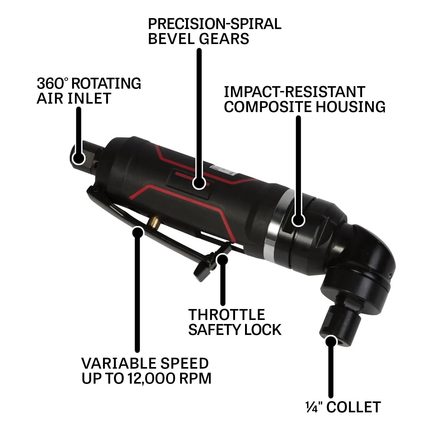 1/4" Right Angle Die Grinder, 1HP(JAT-482)