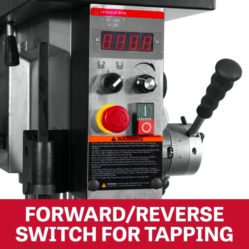 20" EVS Drill Press w/ Power Downfeed, Step Pulley, 1.5HP, 230V 3PH(JDPE-20EVS-PDF)