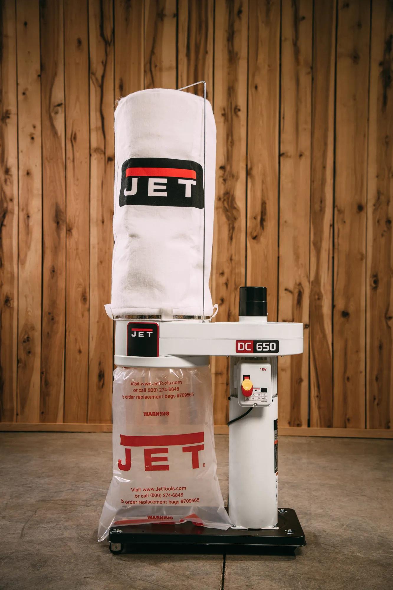 650 CFM, Dust Collector w/ 30 Micron Filter Bags, 1HP, 115/230V 1PH(DC-650BK)