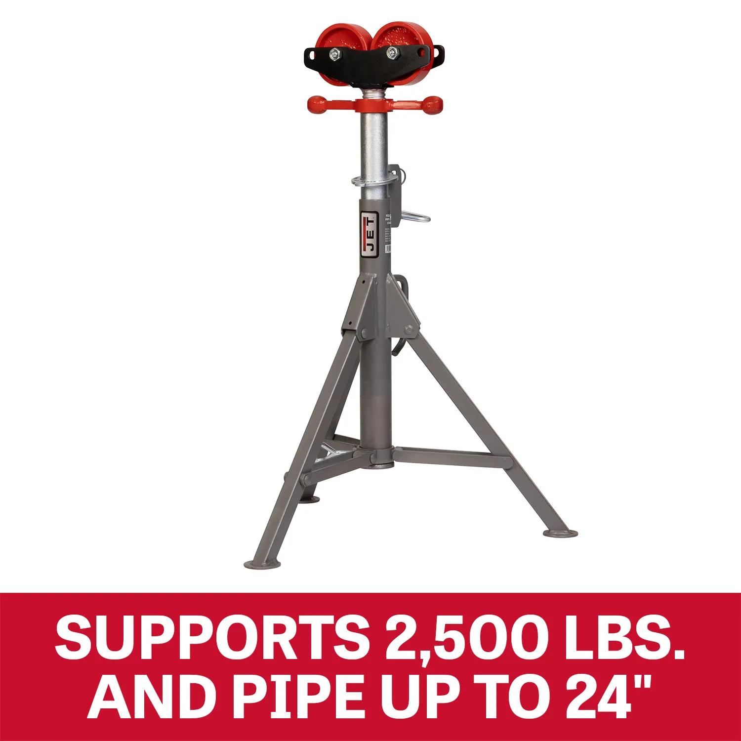 Folding Pipe Jack Stand w/ Steel Rollers(JPJ-FLD-SR)