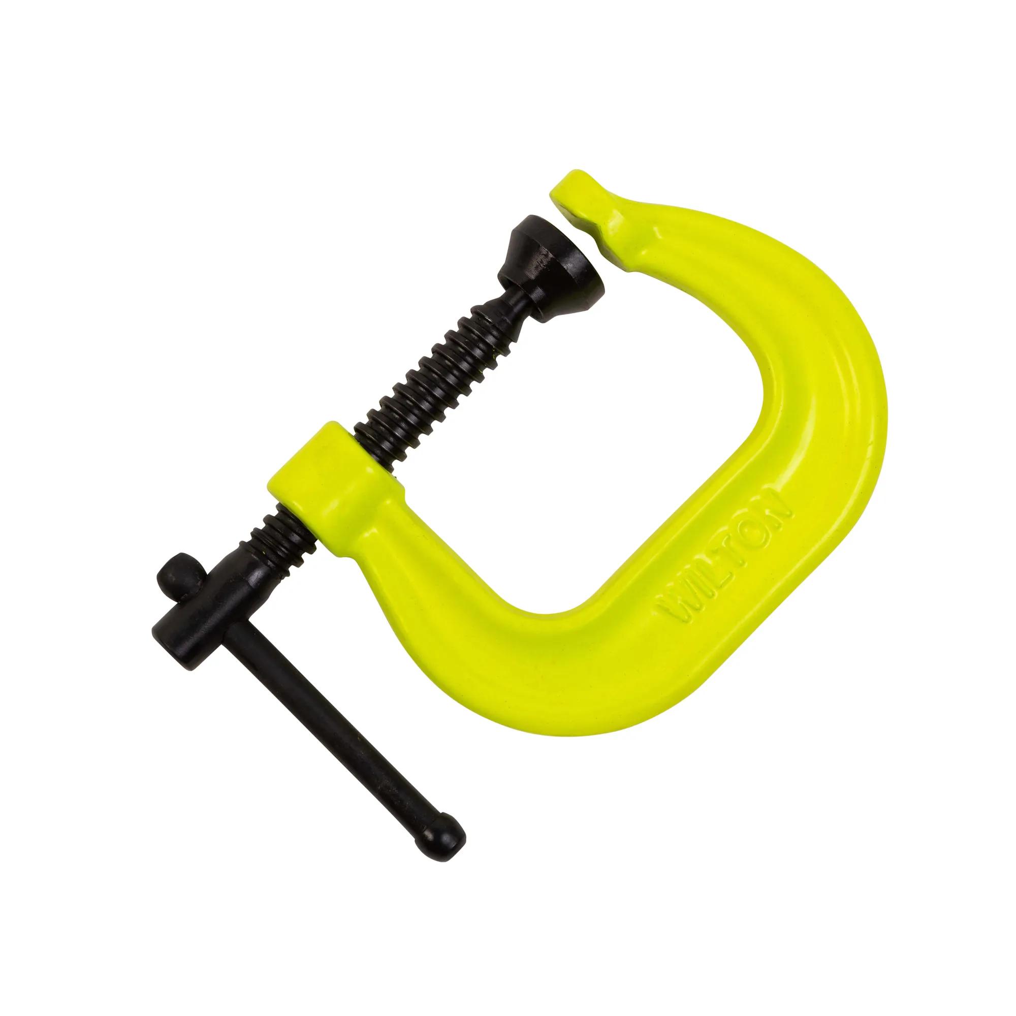 400 Series Hi-Vis Safety C-Clamp 0 - 2-1/8 in. Jaw Opening, 2-1/4 in.  Throat Depth