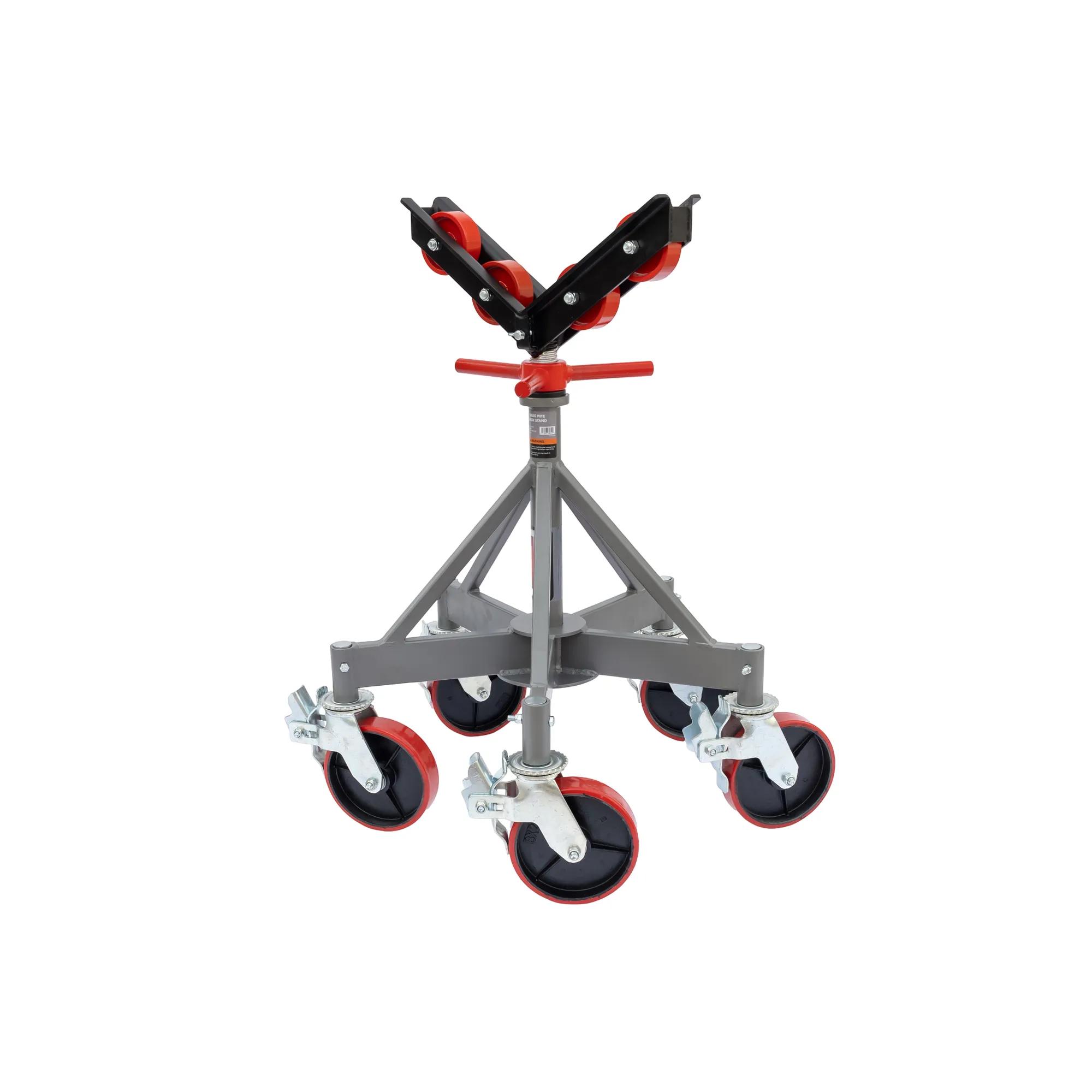 5-Leg Pipe Jack Stand w/ Casters & Steel Rollers(JPJ-5LG-SR)