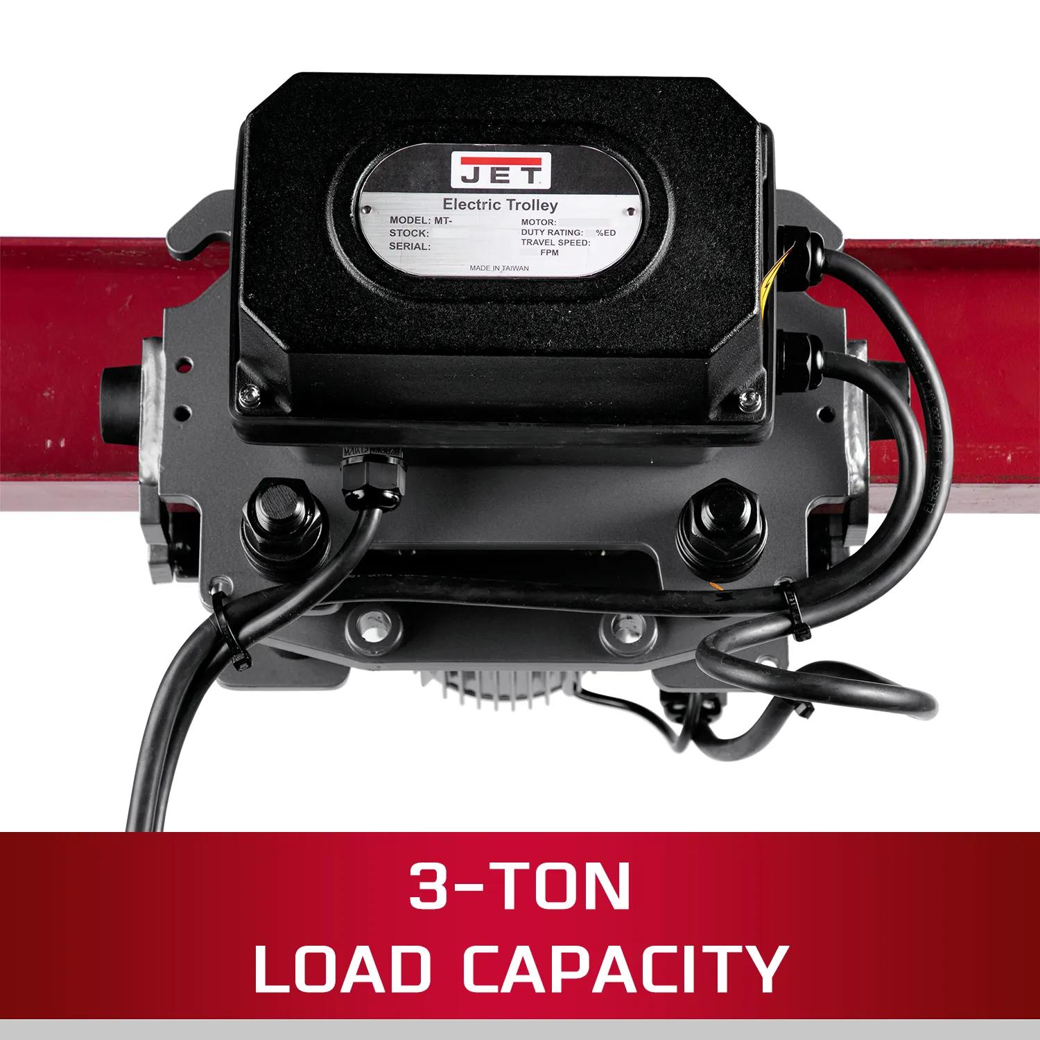 3 Ton,  2 Speed Electric Trolley, 0.2 5 / 0.75HP, 460V 3PH(MT300-4)