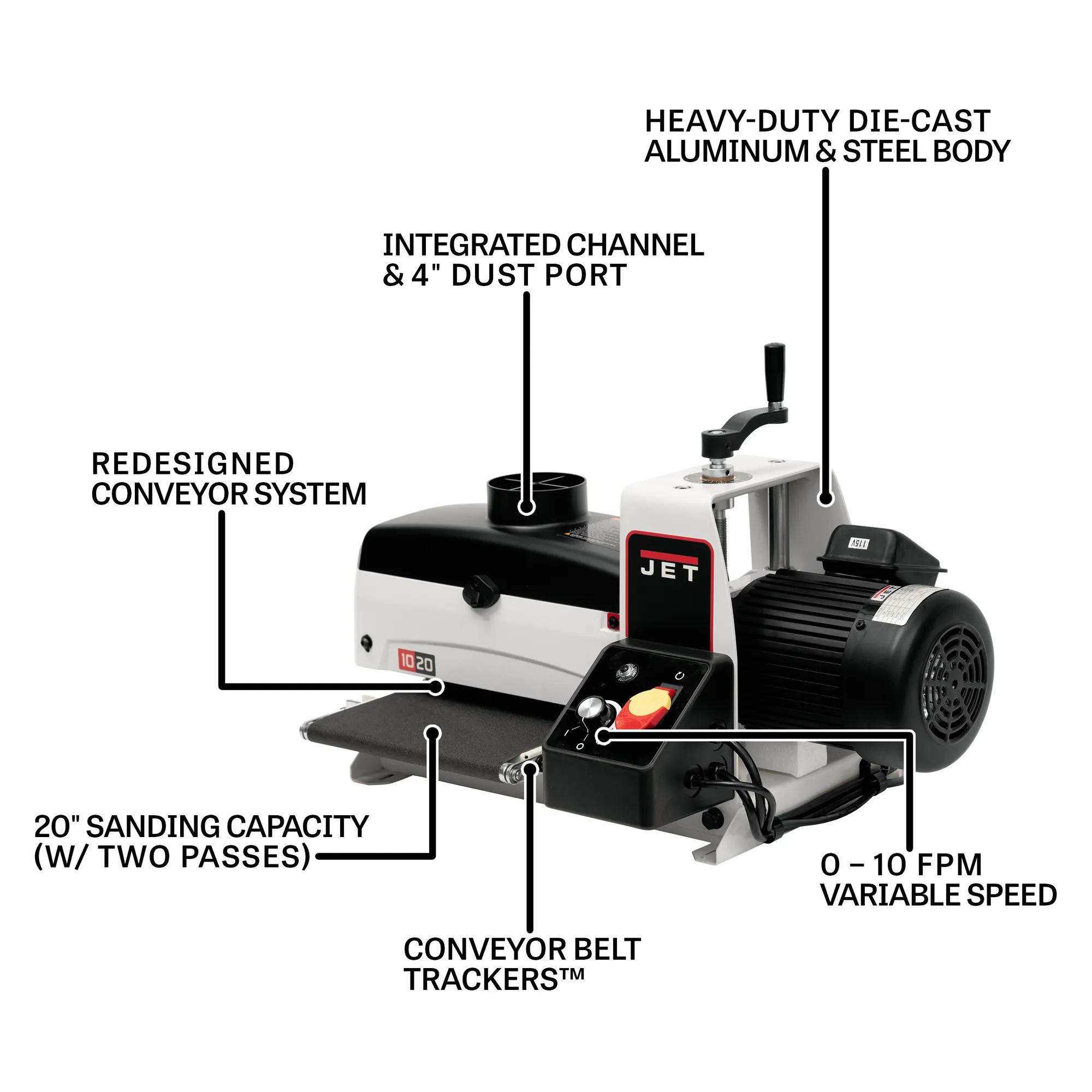 Benchtop Drum Sander, 1HP, 115V 1PH(JWDS-1020)