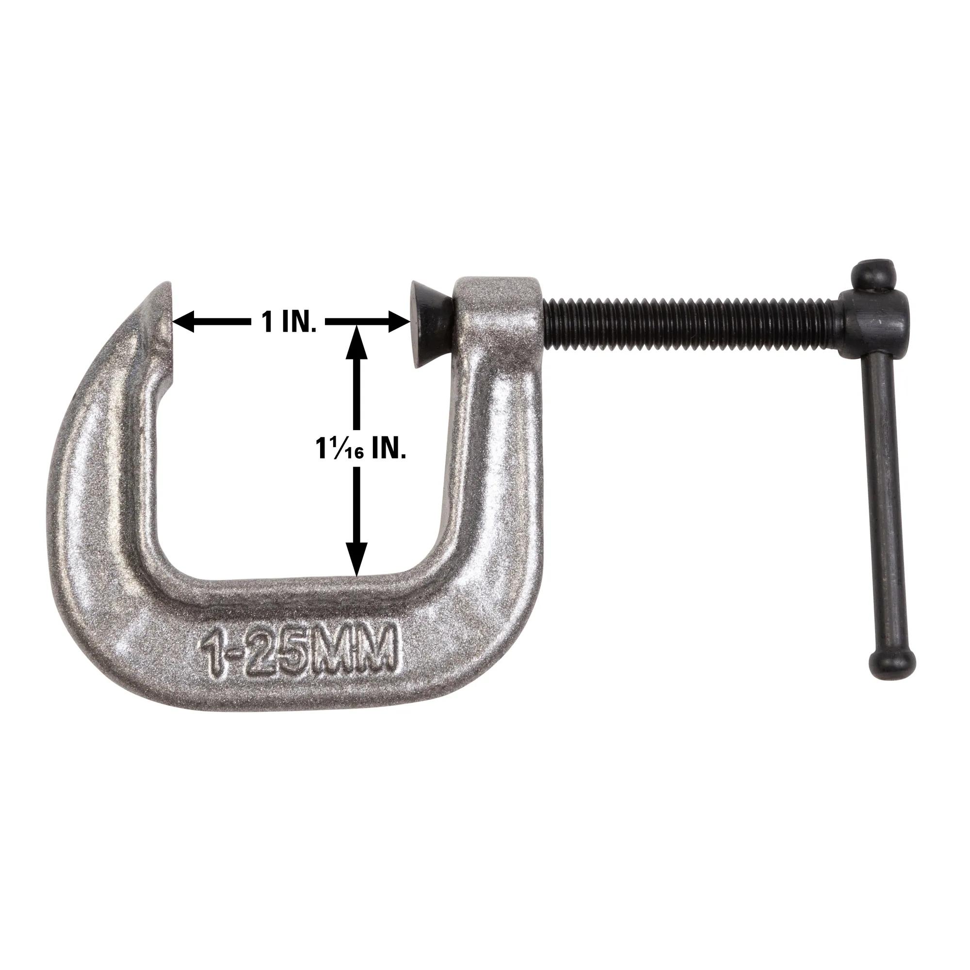 140 Series C-Clamp, 0 in.  - 1 in.  Jaw Opening, 1-1/16 in.  Throat Depth